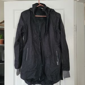 Women's Rain Coat Wind-breaker - Black - L